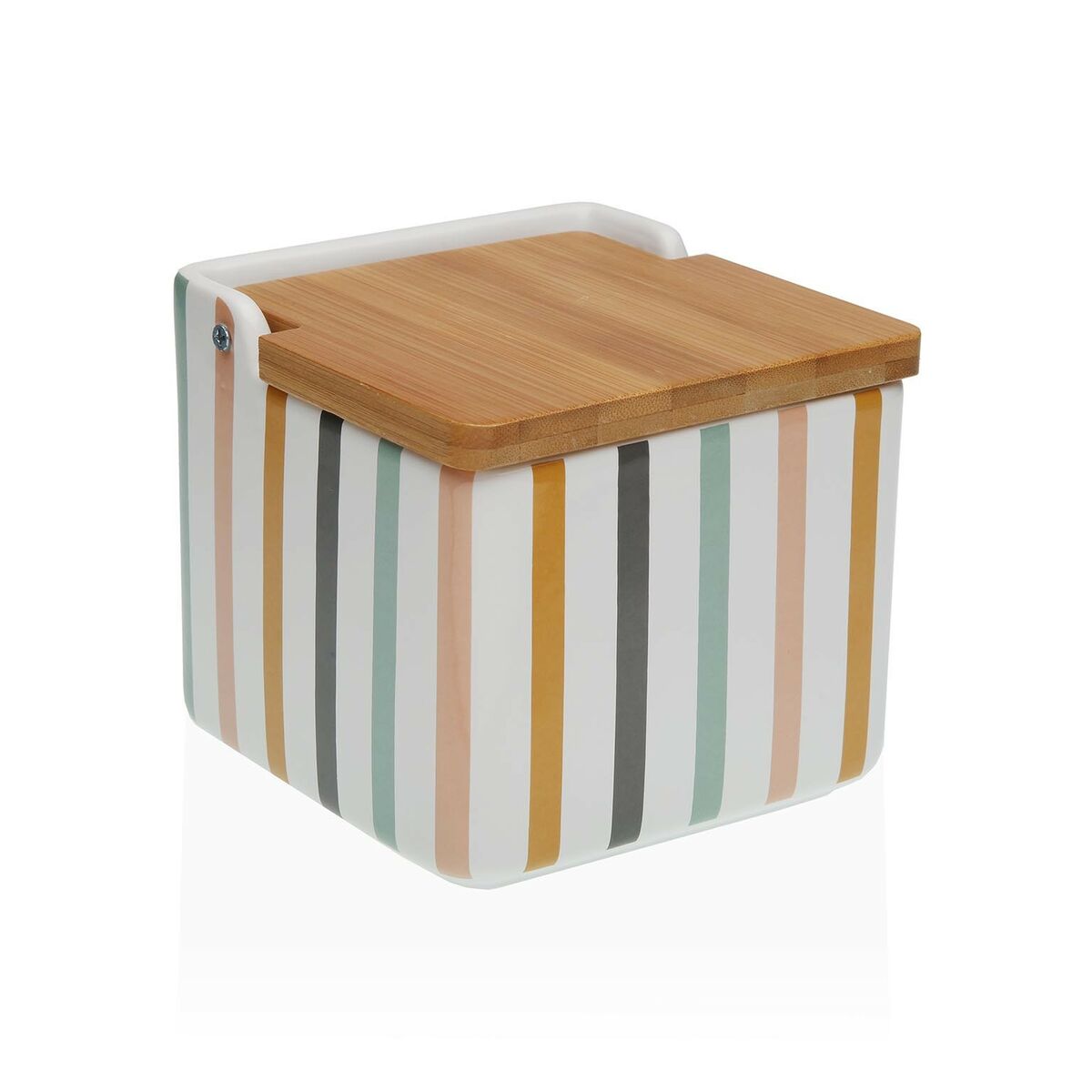 Saltkar med lock Versa Jasper Keramik Dolomite 12,2 x 11,5 x 12,2 cm