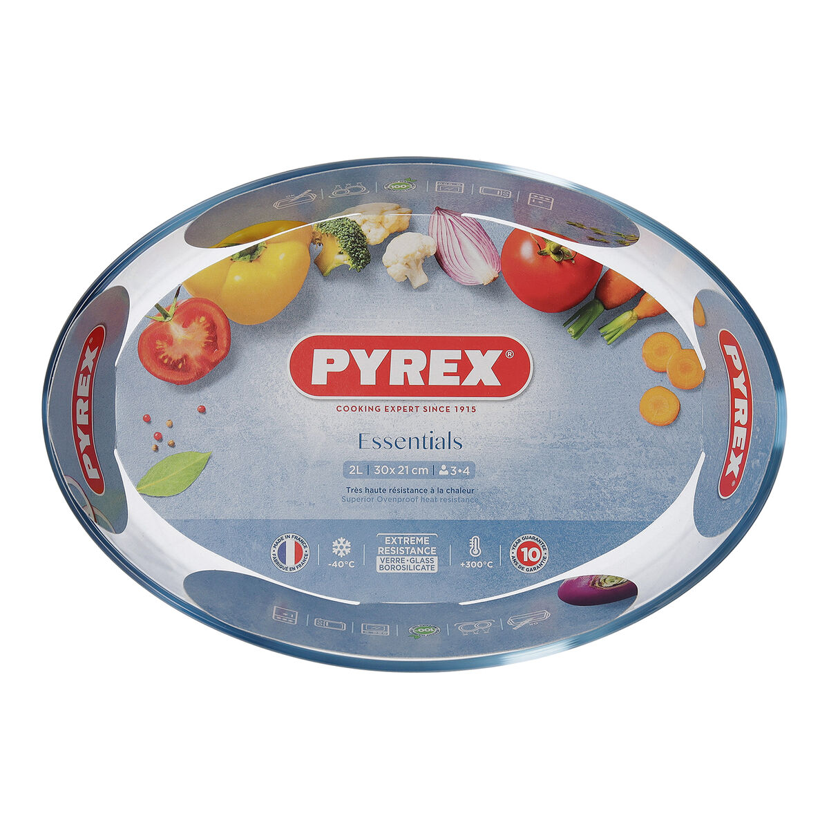 Ugnsform Pyrex Classic Oval 30 x 21 x 7 cm Transparent Glas (4 antal) - 2