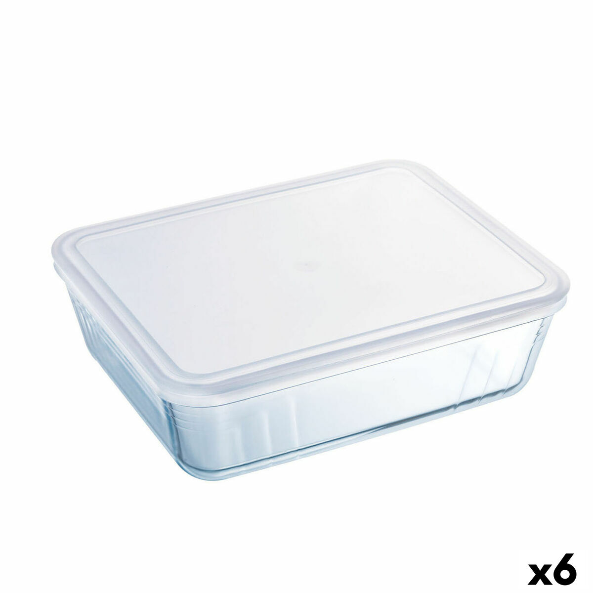 Rektangulär matlåda med lock Pyrex Cook & Freeze 22,5 x 17,5 x 6,5 cm 1,5 L Transparent Silikon Glas (6 antal)