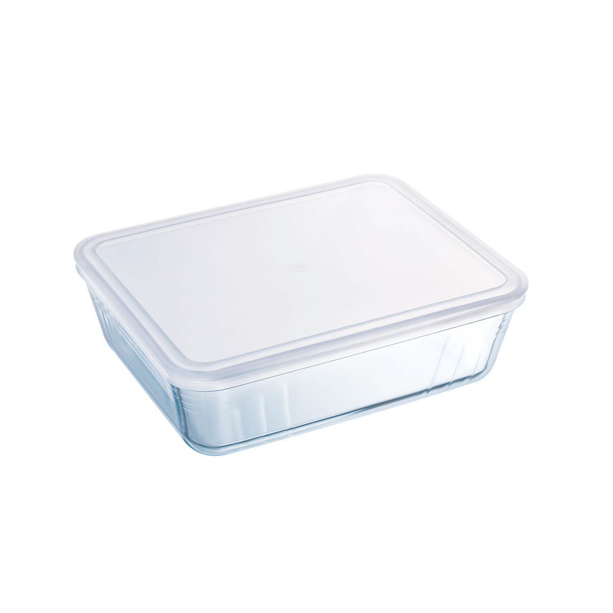 Rektangulär matlåda med lock Pyrex Cook & Freeze 25 x 20 cm Transparent Silikon Glas 2,6 L (6 antal) - 2
