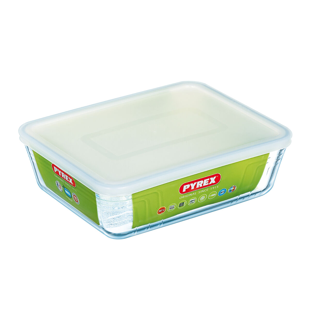 Rektangulär matlåda med lock Pyrex Cook & Freeze 25 x 20 cm Transparent Silikon Glas 2,6 L (6 antal) - 3