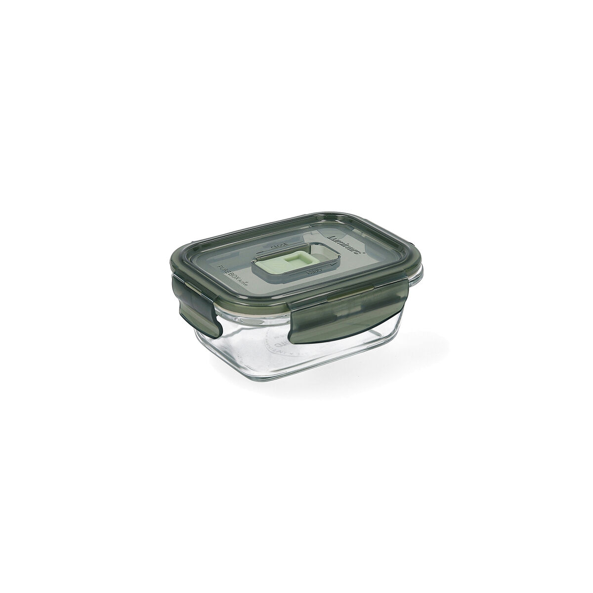 Hermetisk matlåda Luminarc Pure Box 380 ml 12 x 9 cm Mörkgrön Glas (6 antal) - 3