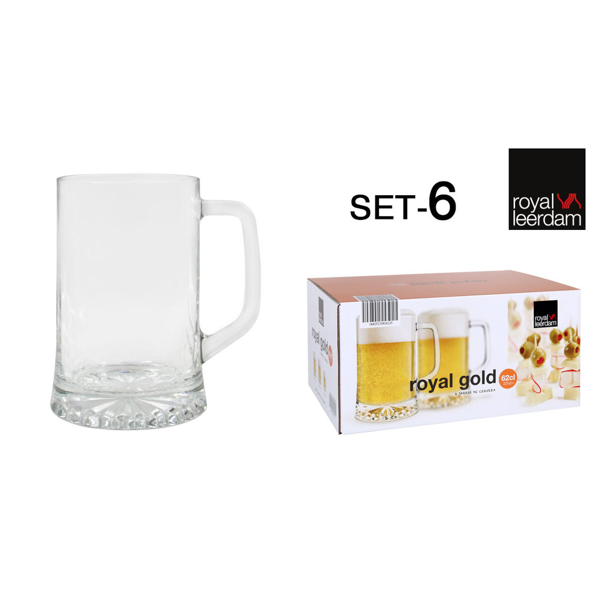 Ölglas Royal Leerdam Royal gold 620 ml 6 antal - 3