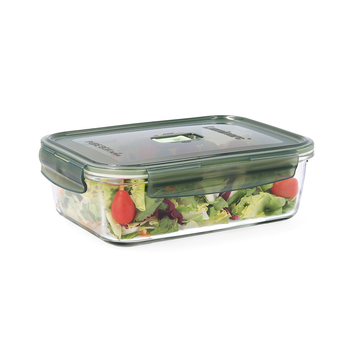 Hermetisk matlåda Luminarc Pure Box 22 x 16 cm 1,97 l Mörkgrön Glas (6 antal) - 2