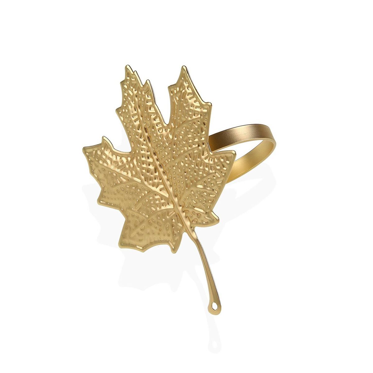 Servetthållare Versa Blad champagne Metall Zinklegering 5,5 x 4 x 6 cm