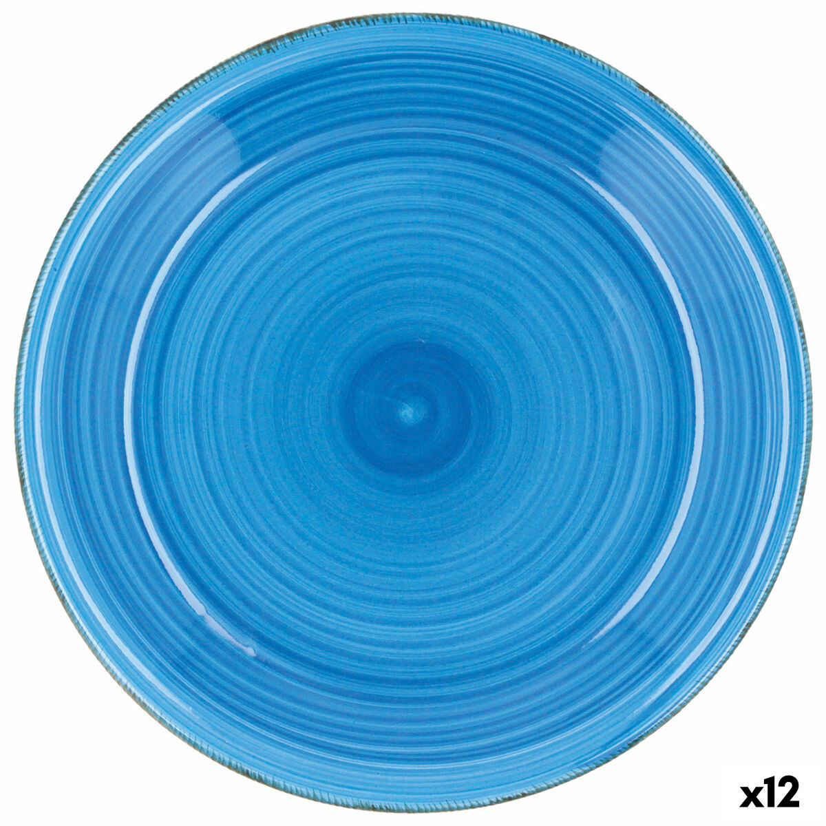 Platt skål Quid Vita Azul Blå Keramik Ø 27 cm (12 antal)