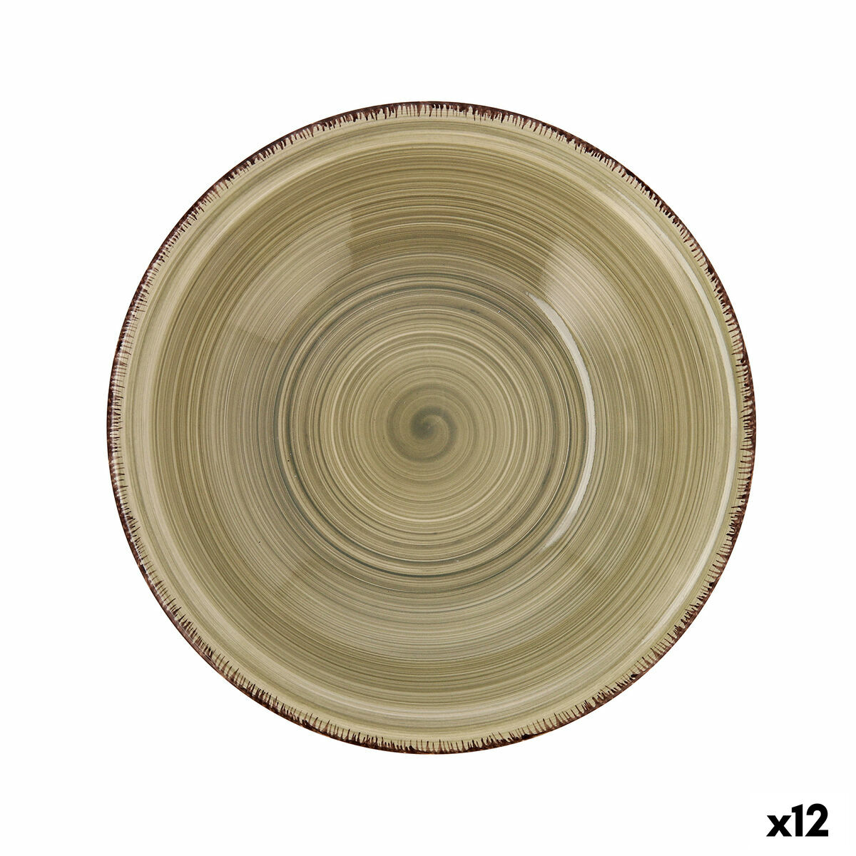 Djup tallrik Quid Natura Vita Keramik Grön (ø 21,5 cm) (12 antal)