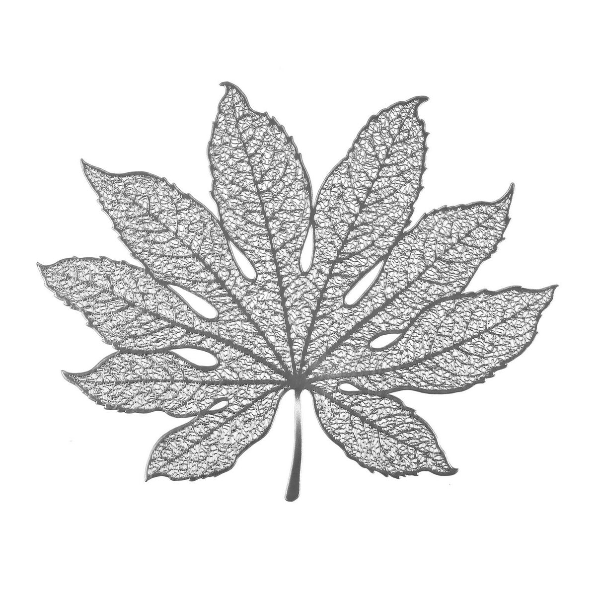 Bordsunderlägg Versa Silvrig Blad PVC 38 x 38 cm