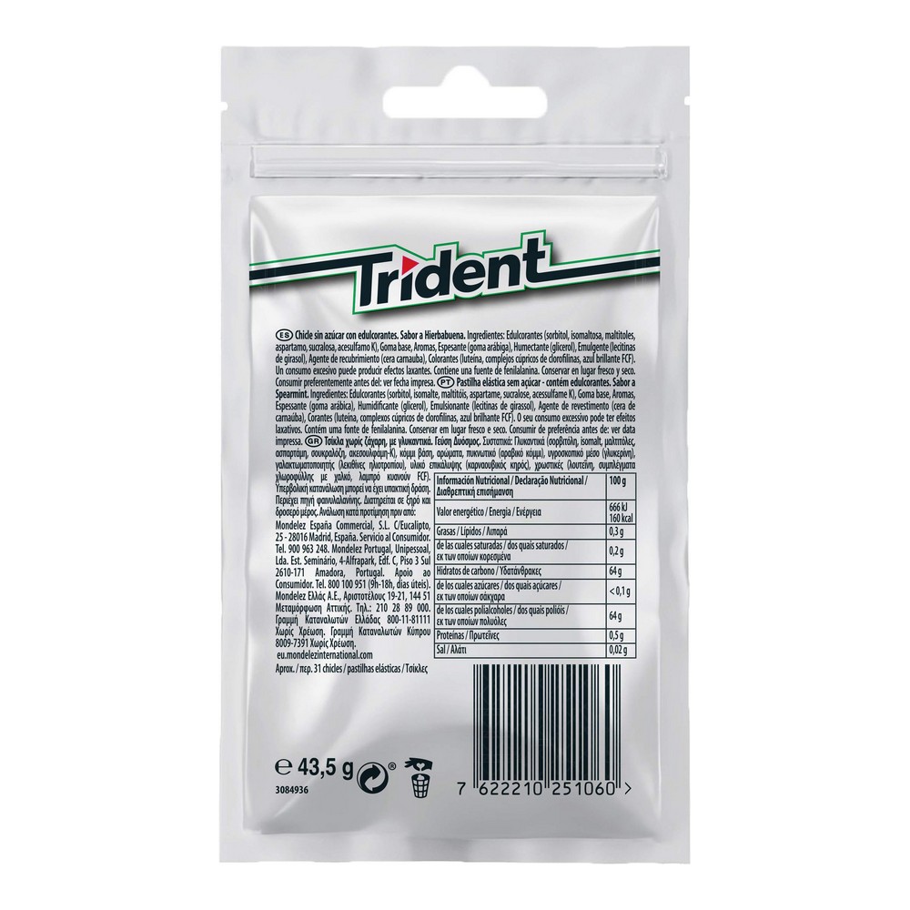 Tuggummi Trident Pepparmynta (30 uds) - 2