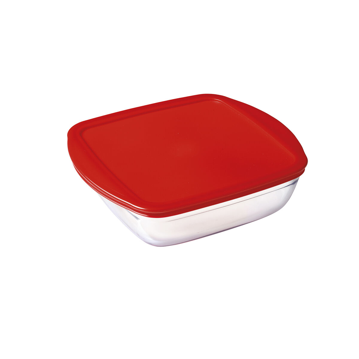 Fyrkantig matlåda med lock Ô Cuisine Cook&store Ocu Röd 25 x 22 x 7 cm 2,2 L Glas Silikon (5 antal) - 3