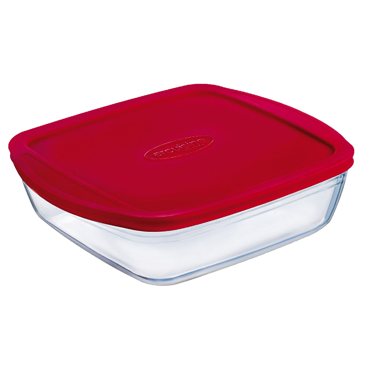 Rektangulär matlåda med lock Ô Cuisine Cook&store Ocu Röd 2,5 L 28 x 20 x 8 cm Silikon Glas (5 antal) - 2