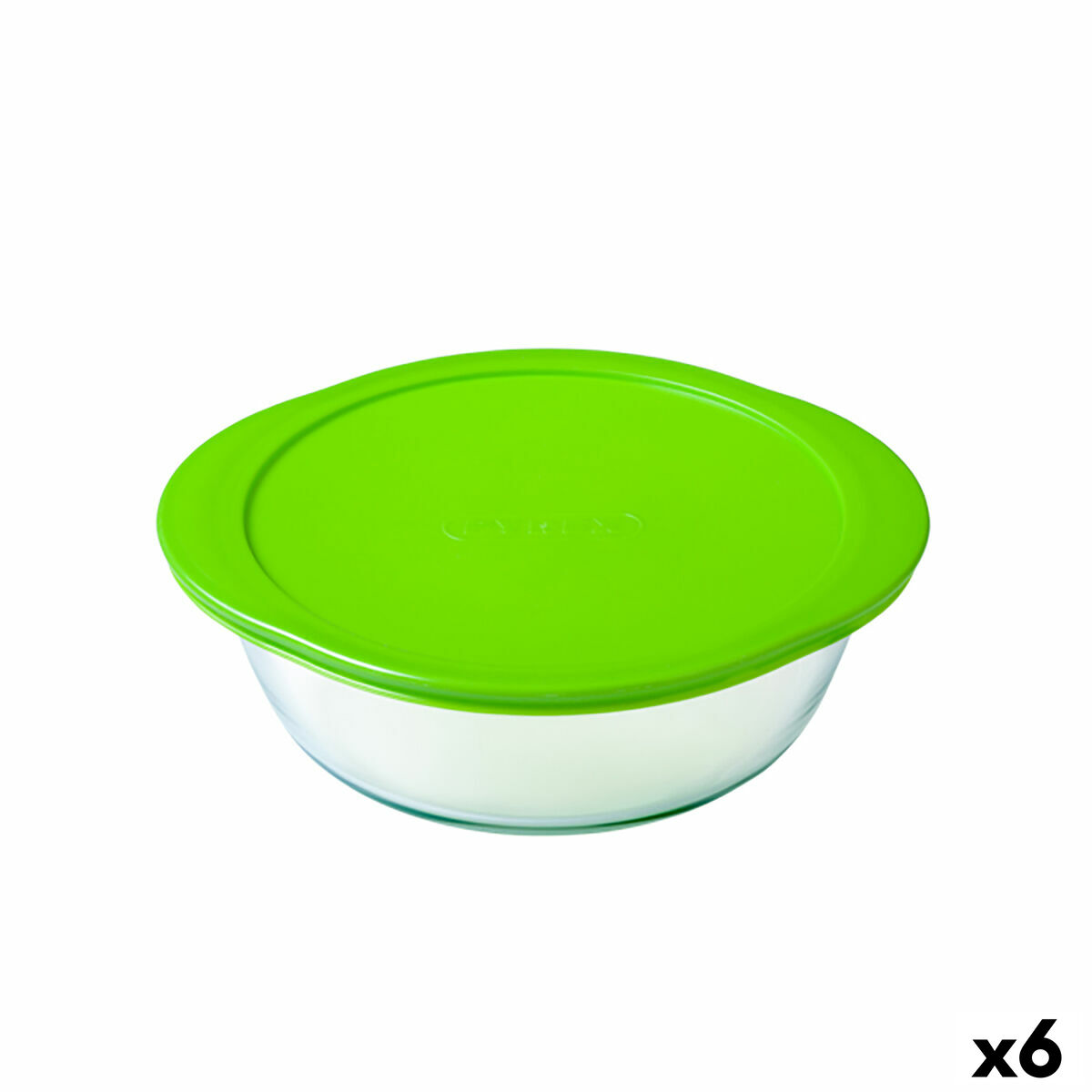Rund matlåda med lock Pyrex Cook & Store 27 x 24 x 8 cm Grön 2,3 L Silikon Glas (6 antal)