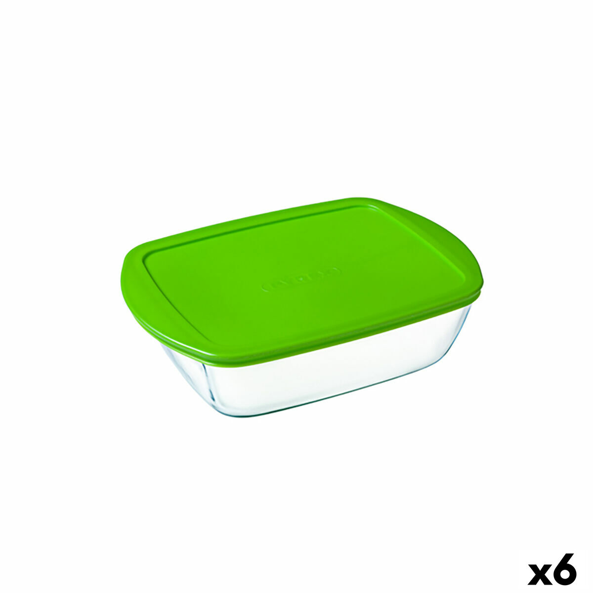 Rektangulär matlåda med lock Pyrex Cook & Store 17,9 x 10,8 x 5,3 cm Grön 400 ml Silikon Glas (6 antal)