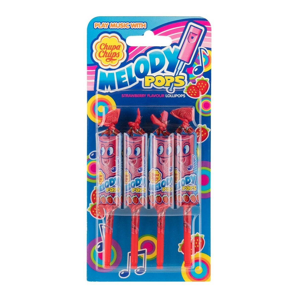 Candies Chupa Chups Melody Pops Jordgubbe (4 uds) - 2
