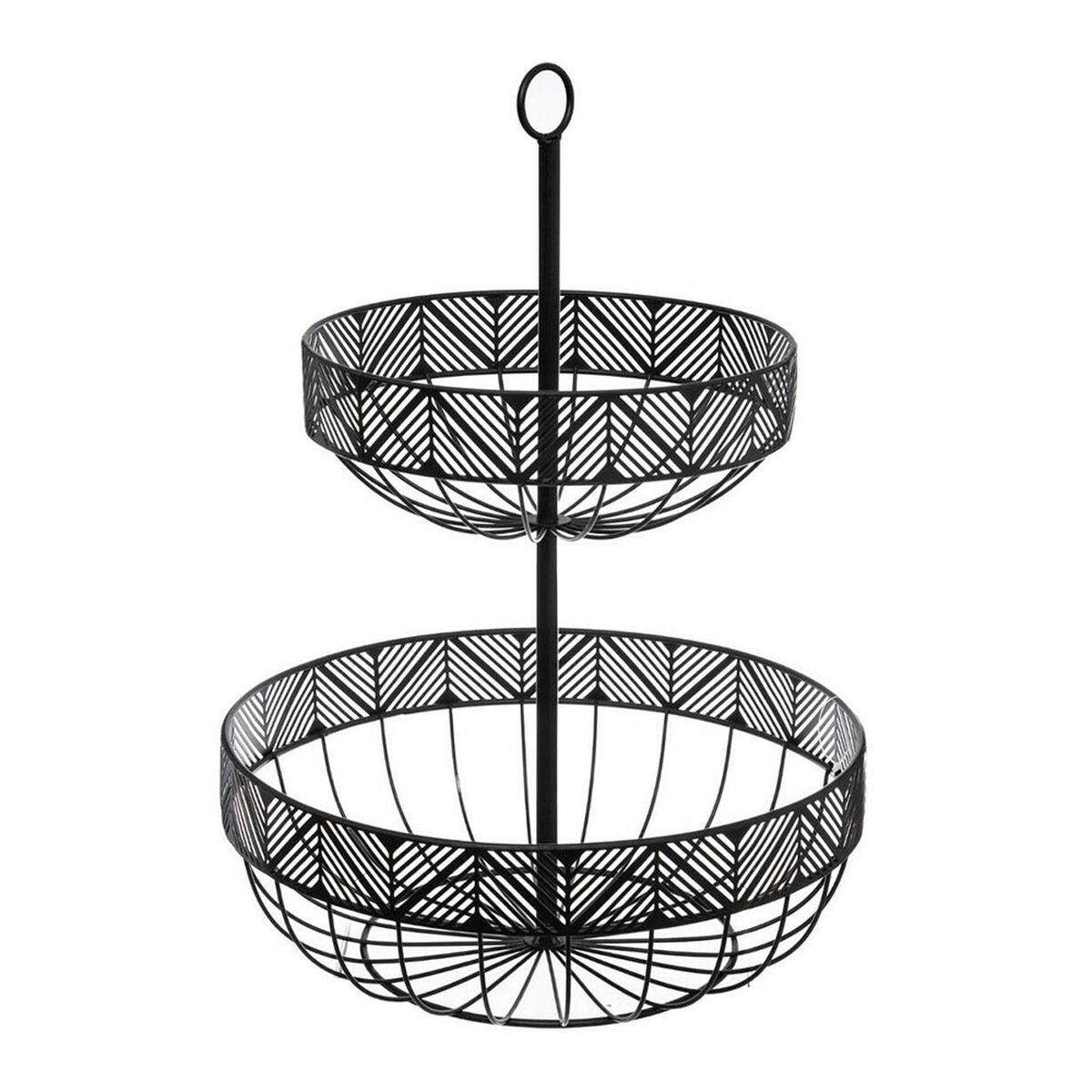 Fruktskål 5five Svart Metall 30 x 30 x 42 cm