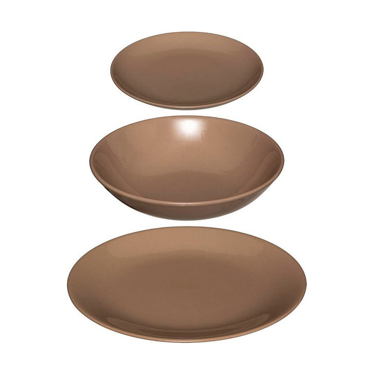Matservis Secret de Gourmet Beige-brun (taupe) Keramik 18 Delar