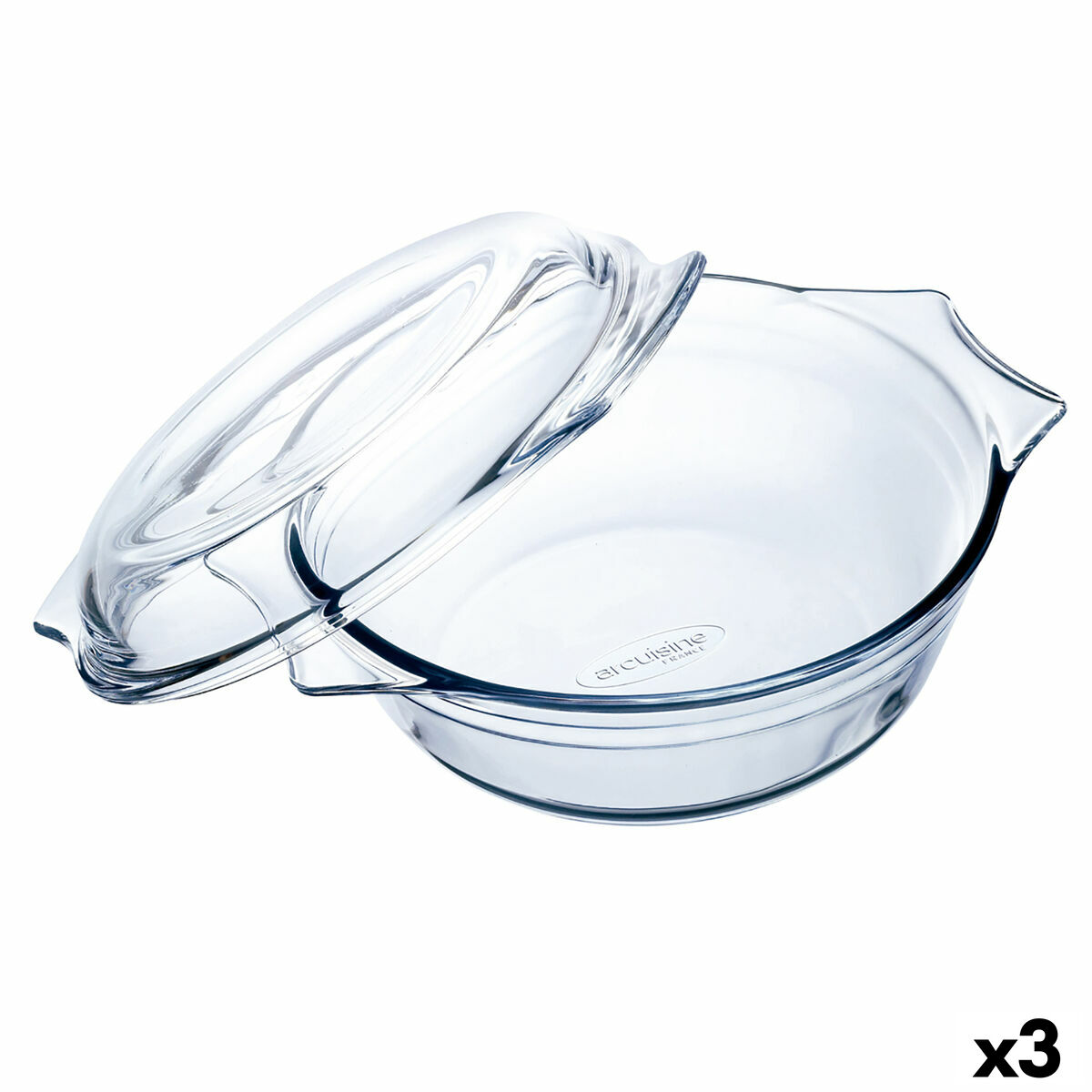Ugnsform Ô Cuisine Ocuisine Vidrio Med lock Transparent Glas 27 x 24 x 11 cm (3 antal)