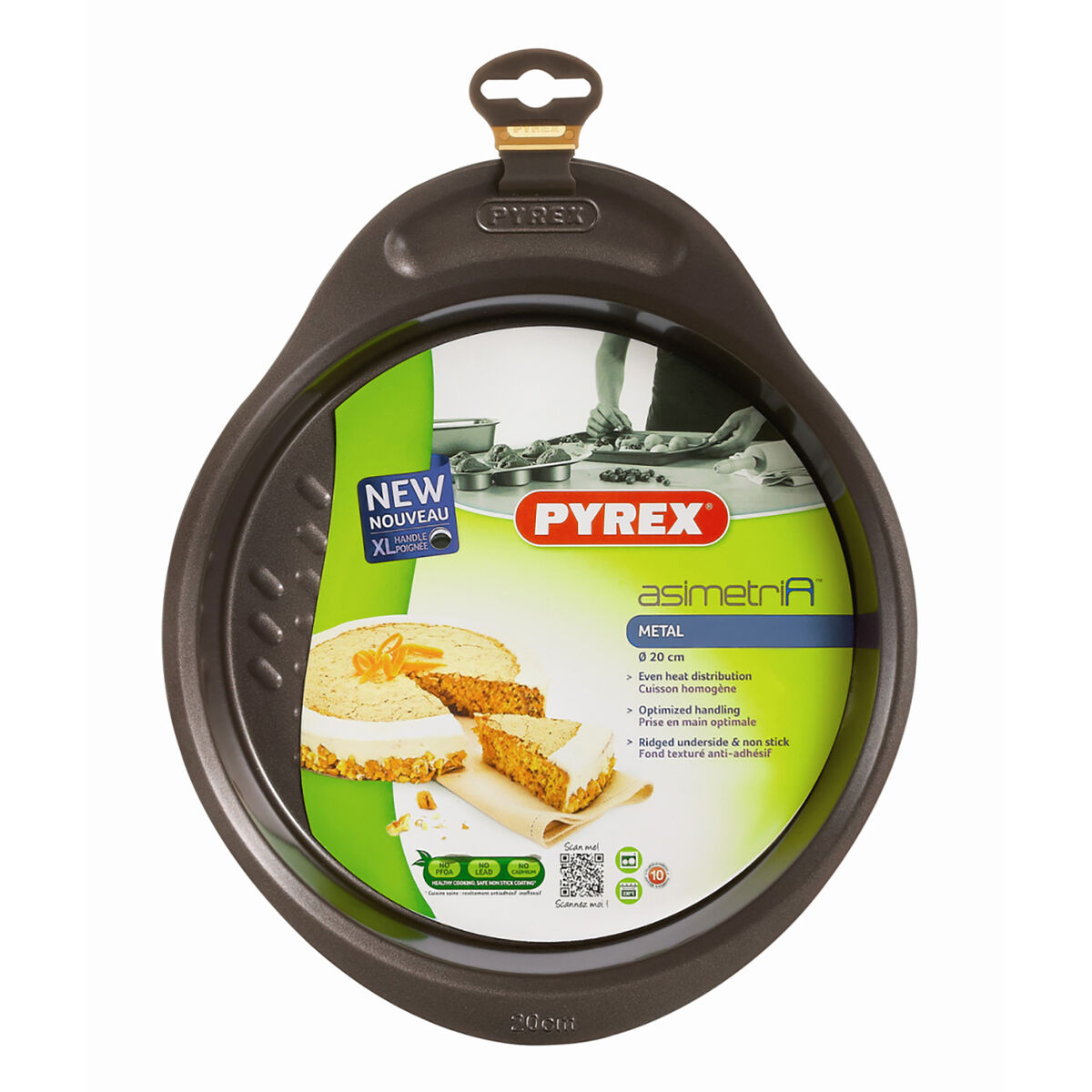 Ugnsform Pyrex Asimetria Rund Svart 20 cm (6 antal) - 2