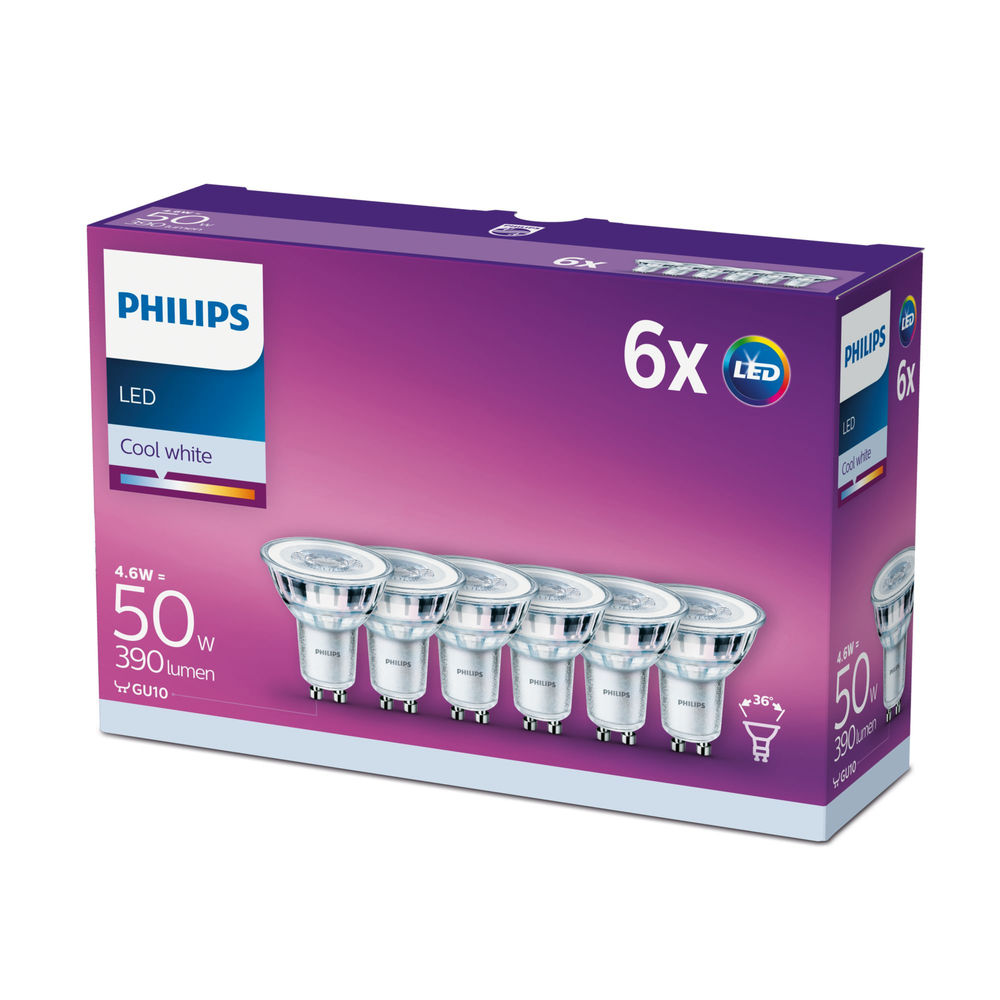 LED-lampa Philips 50 W 4,6 W GU10 (4000 K) (Renoverade A+) - 2