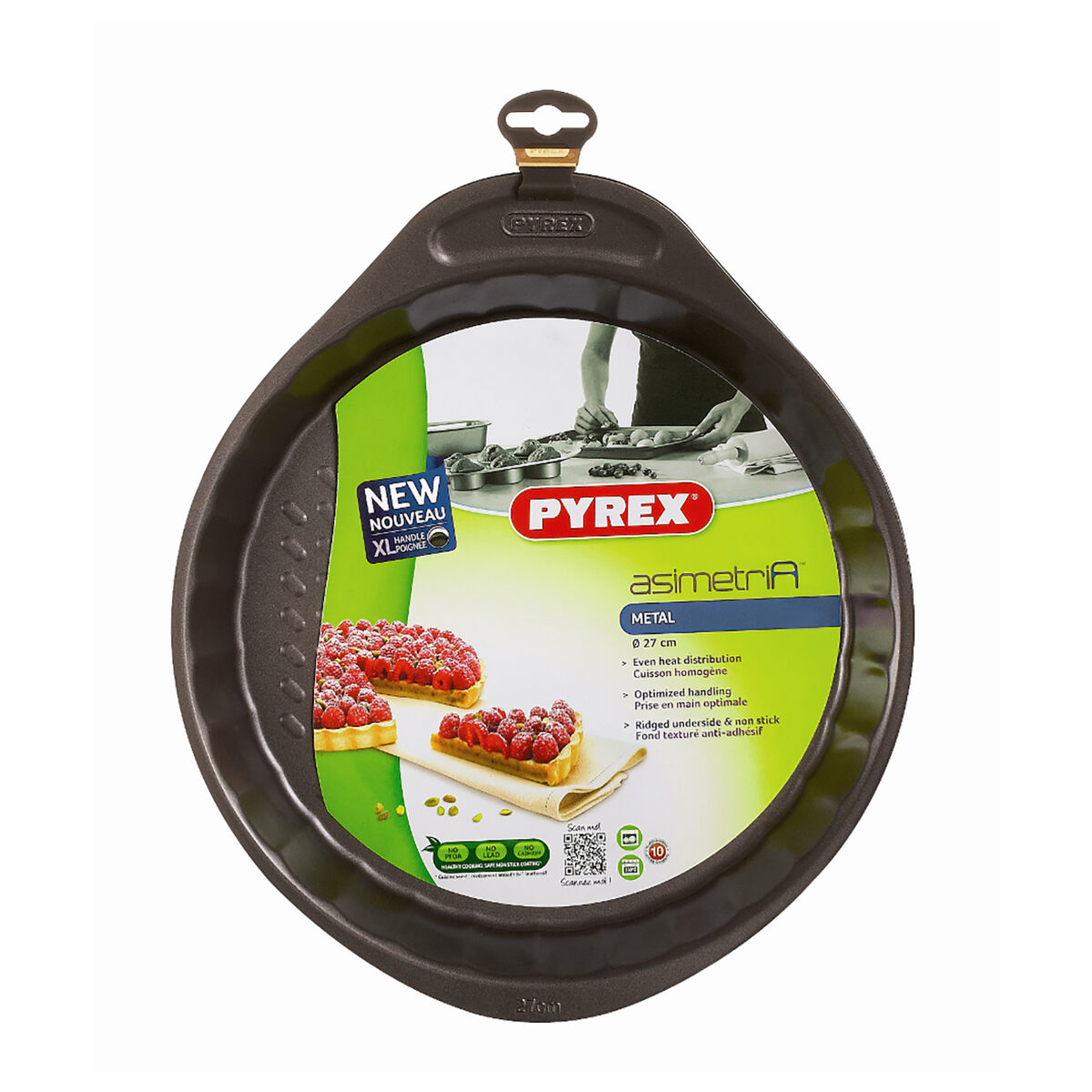 Ugnsform Pyrex Asimetria Rund Svart Platt 27 x 4 cm (6 antal) - 2