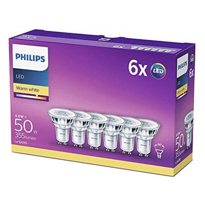 Dikroisk LED-lampa Philips Foco E27 A 4,6W (6 pcs) (Renoverade A+)