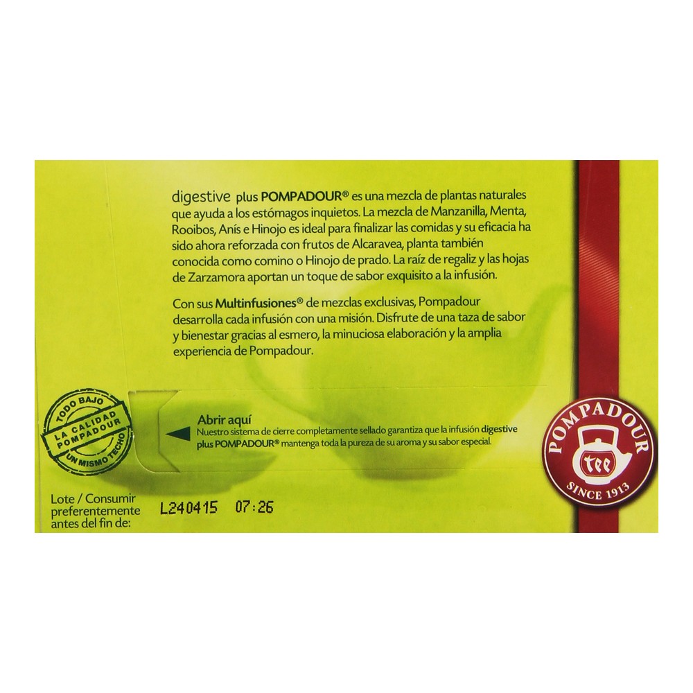 Infusion Pompadour Digestive Plus (20 uds) - 2