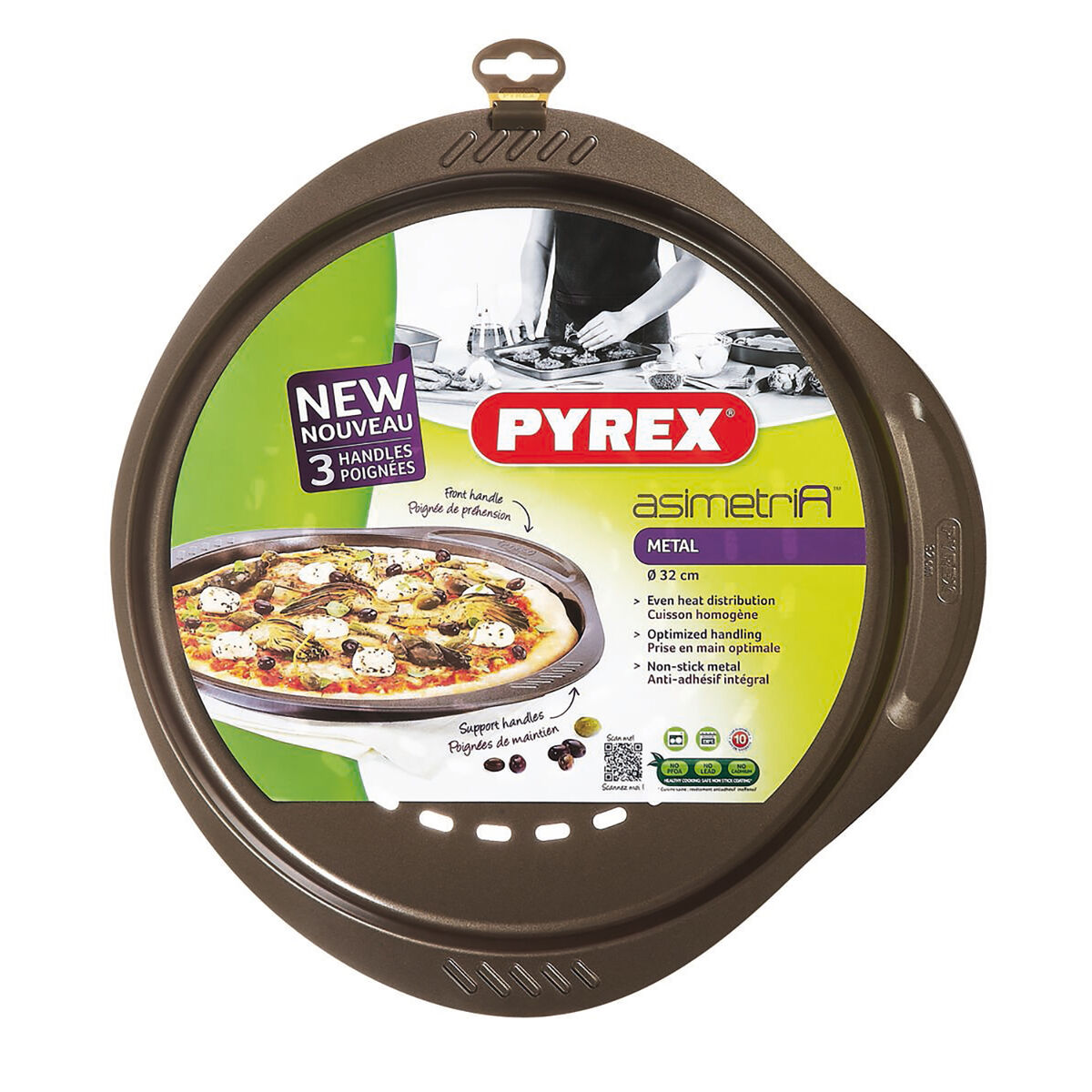 Pizza-form Pyrex Asimetria Metall Ø 32 cm (6 antal) - 2