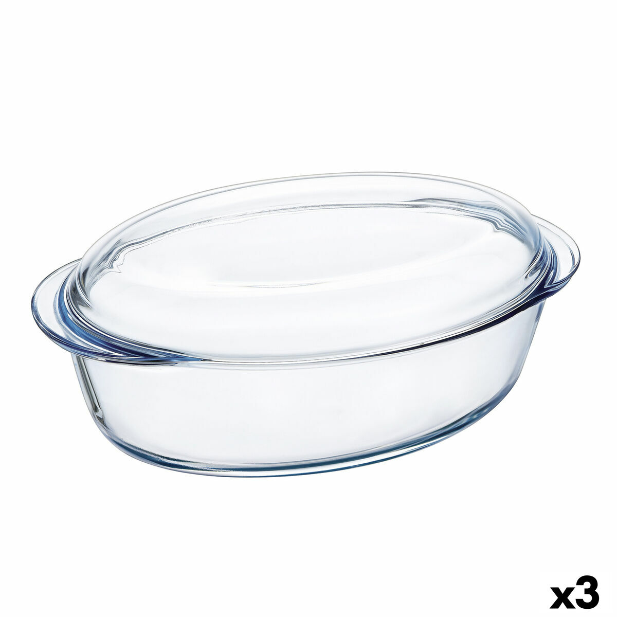 Ugnsform Pyrex Classic Vidrio Med lock Transparent Glas 33 x 20 x 10 cm (3 antal)