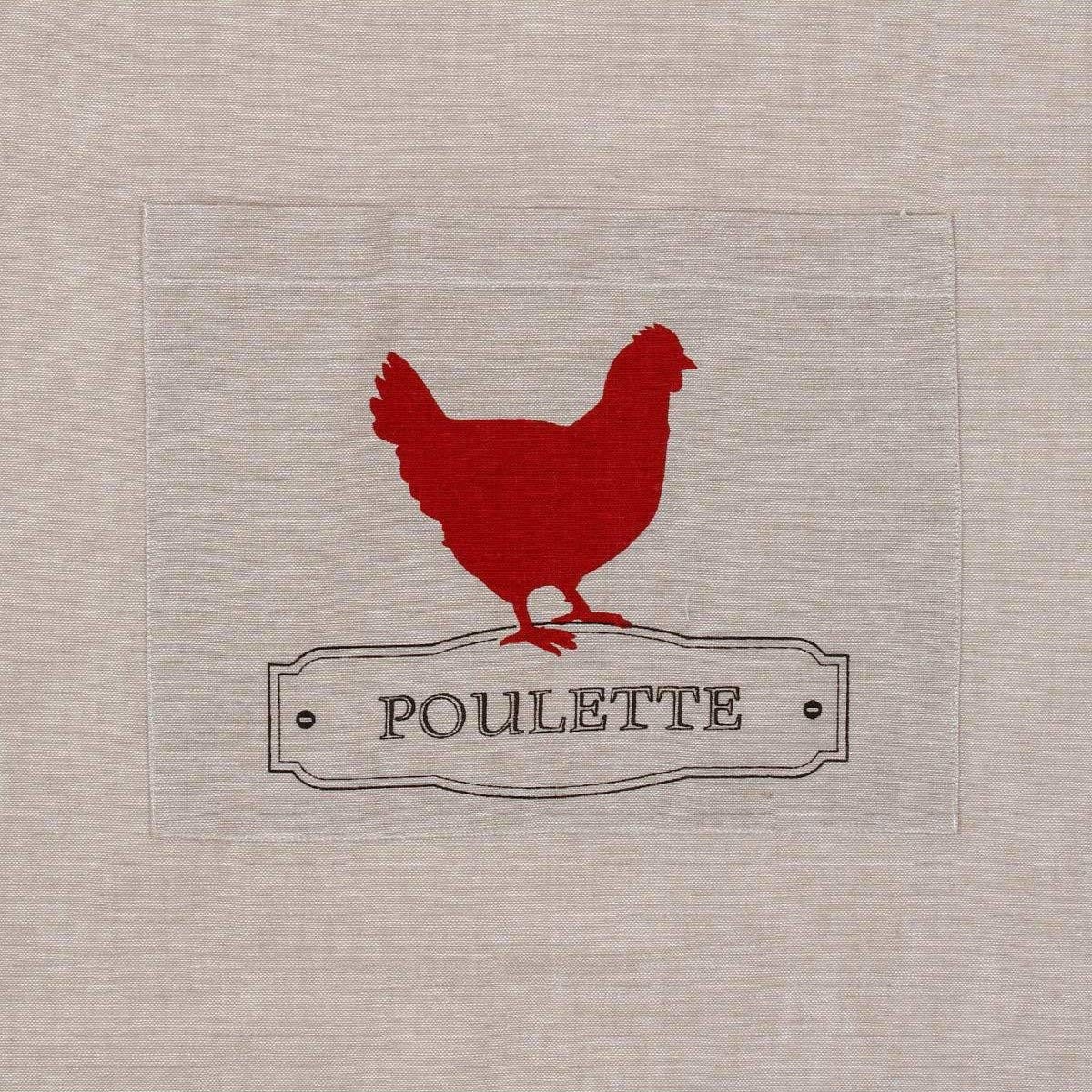 Förkläde med ficka Atmosphera Poulette Beige Bomull 60 x 80 cm - 3
