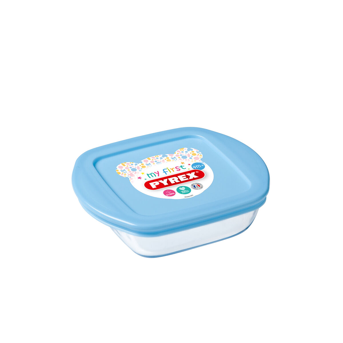 Fyrkantig matlåda med lock Pyrex Baby Storage Transparent Glas (350 ml) (6 antal) - 2