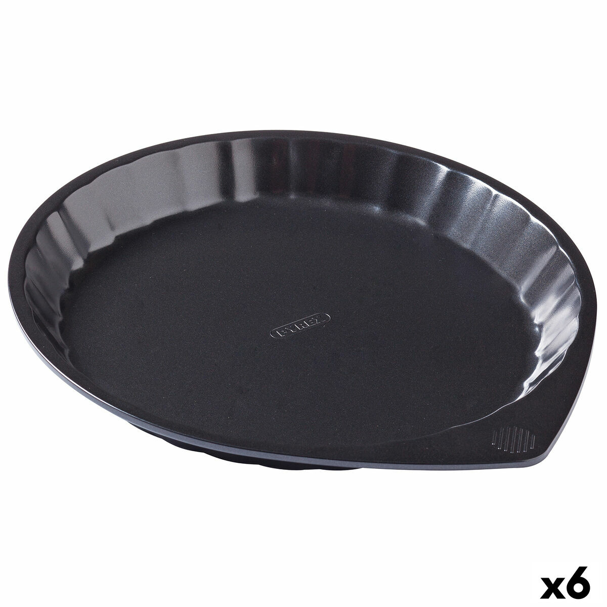 Ugnsform Pyrex Magic Rund Svart Platt Ø 30 cm (6 antal)