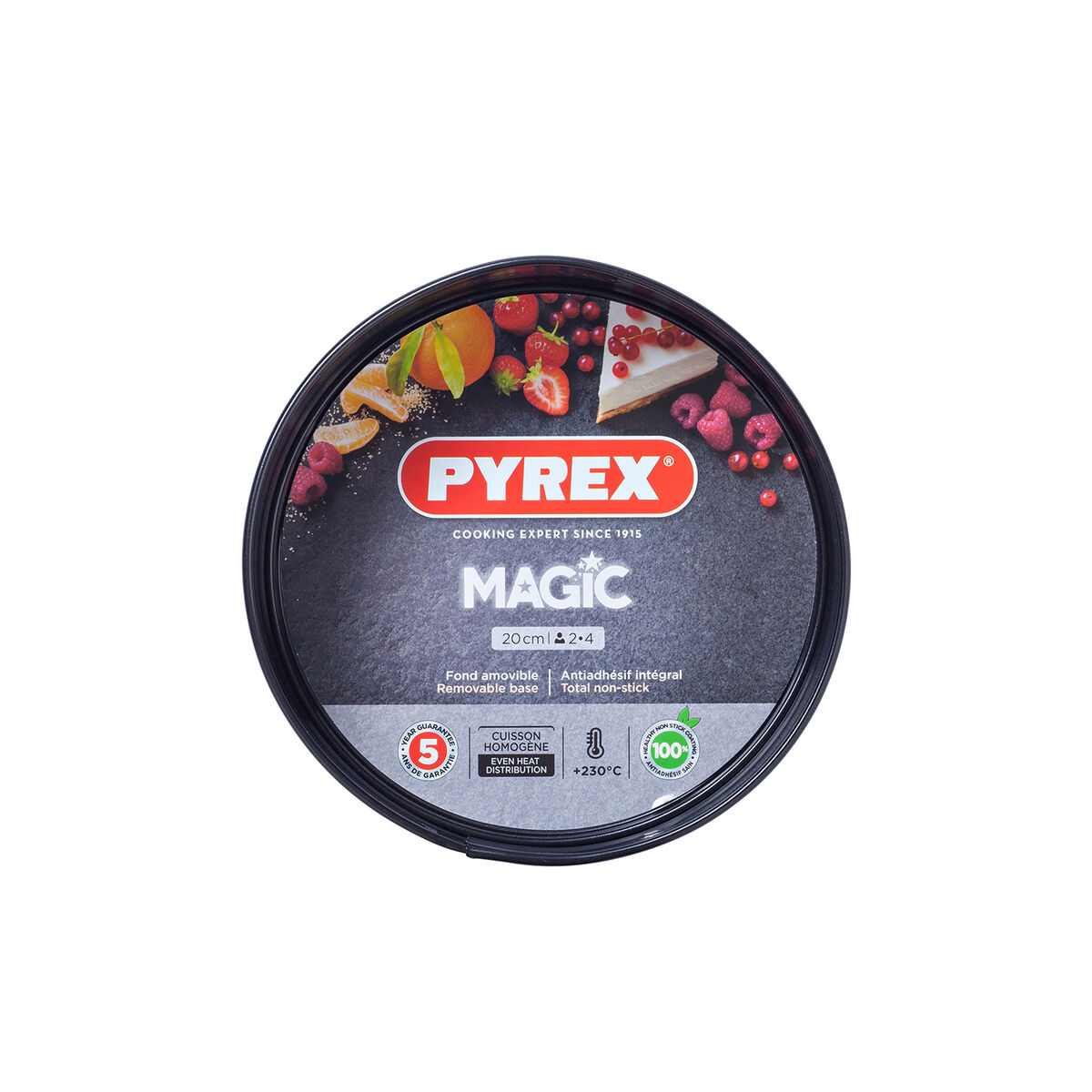 Avtagbar form Pyrex Magic Rund Svart 20 cm Metall 4 antal - 3
