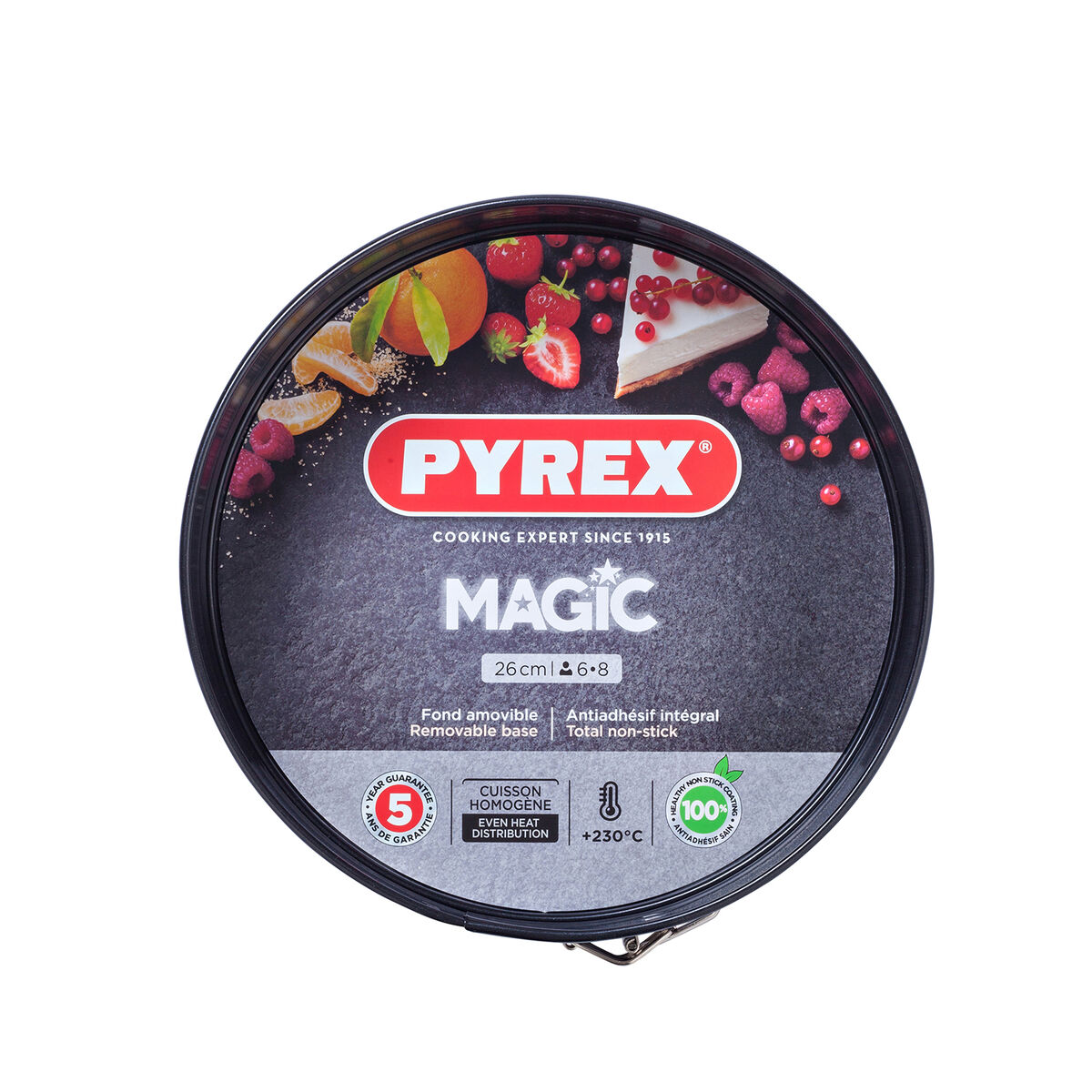 Avtagbar form Pyrex Magic Rund Svart Metall Ø 26 cm 4 antal - 3