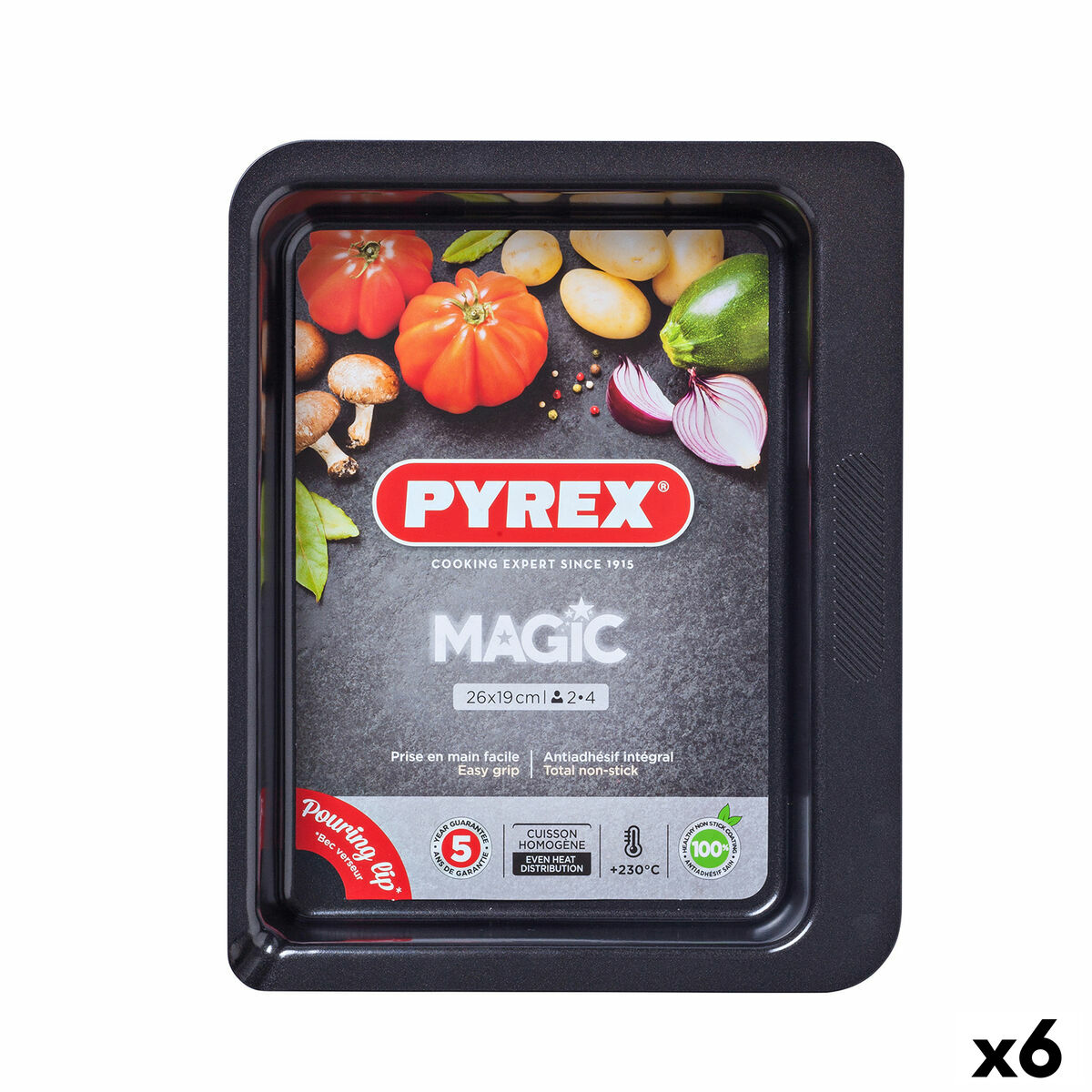 Ugnsform Pyrex Magic Rektangulär 26 x 18 cm Metall 6 antal