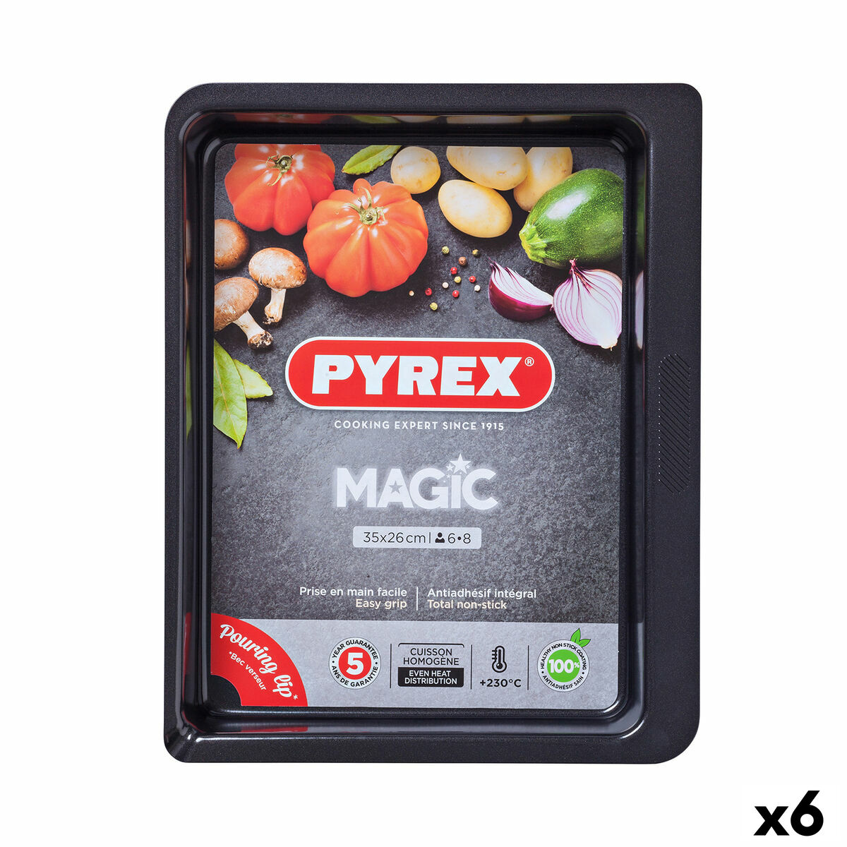Ugnsform Pyrex Magic Rektangulär Metall 35 x 26 cm 6 antal
