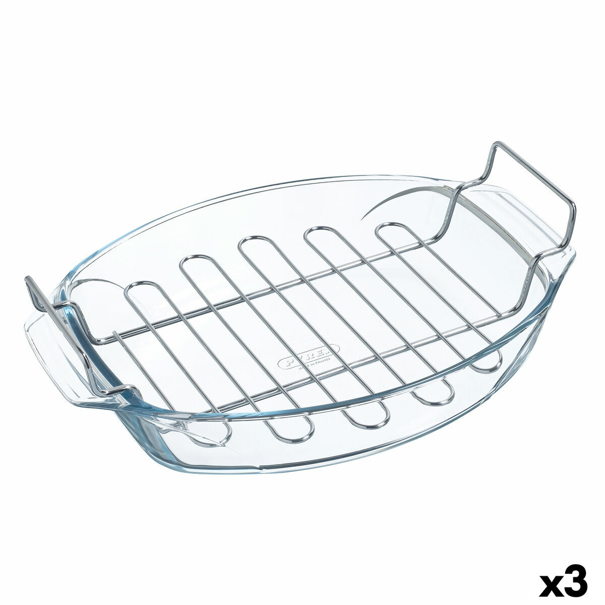 Servingsfat Pyrex Irresistible Avlång Galler 39 x 27 x 11 cm Transparent Glas (3 antal)