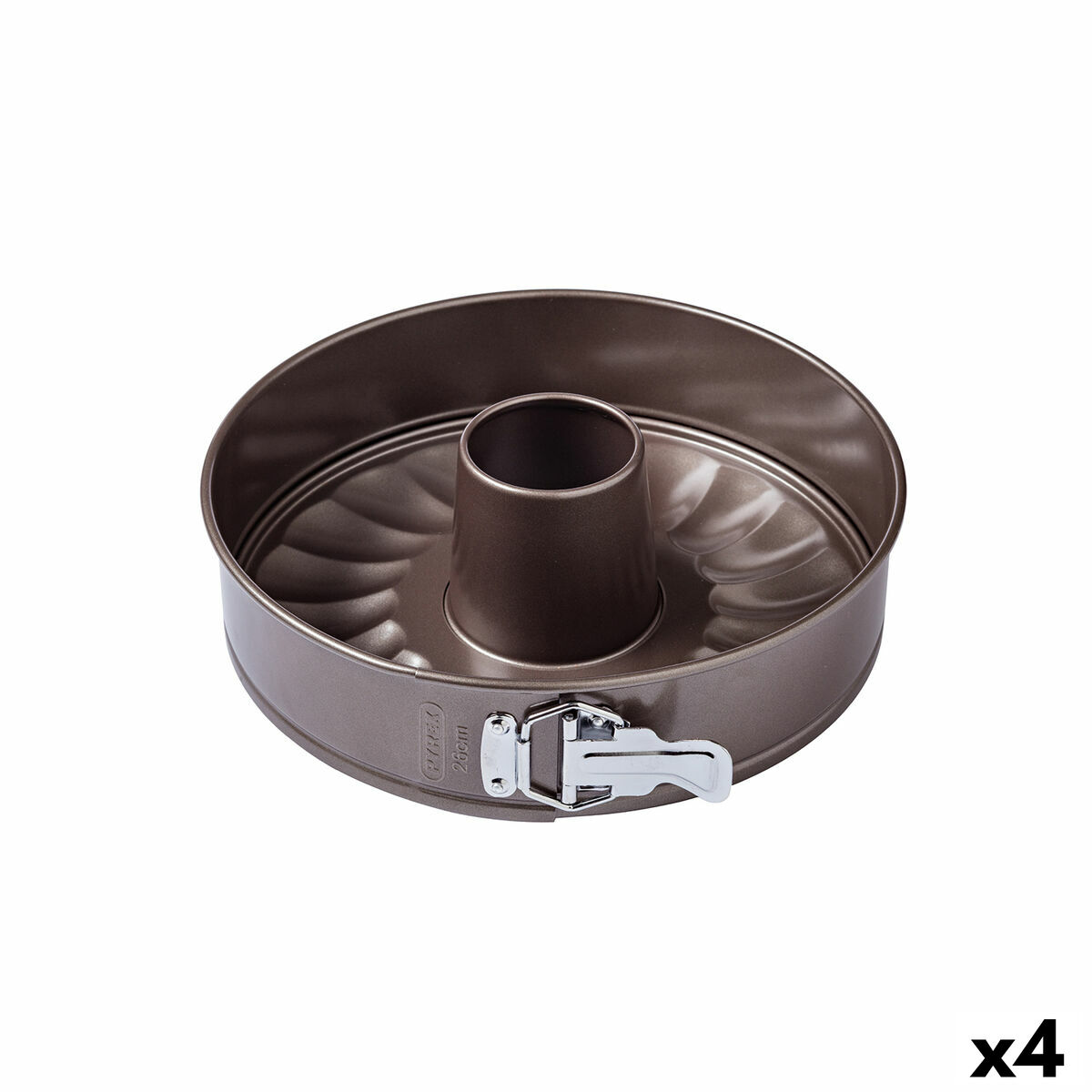 Avtagbar form Pyrex Asimetria Ring Svart Metall 4 antal Ø 26 cm