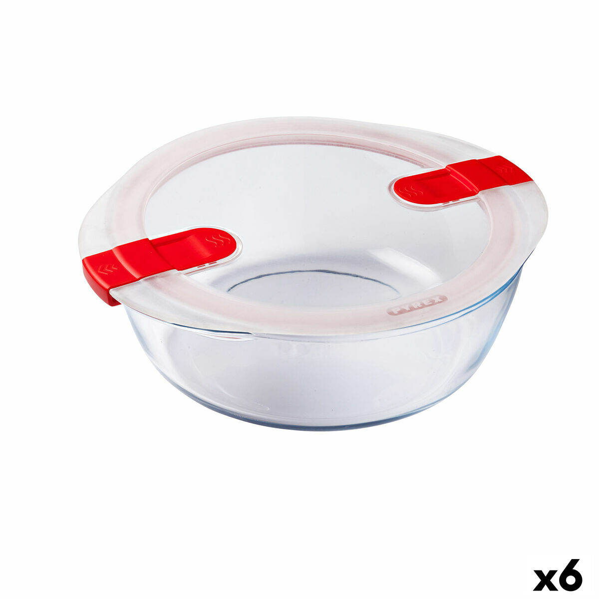 Hermetisk matlåda Pyrex Cook&heat 26 x 23 x 8 cm 2,3 L Röd Glas (6 antal)