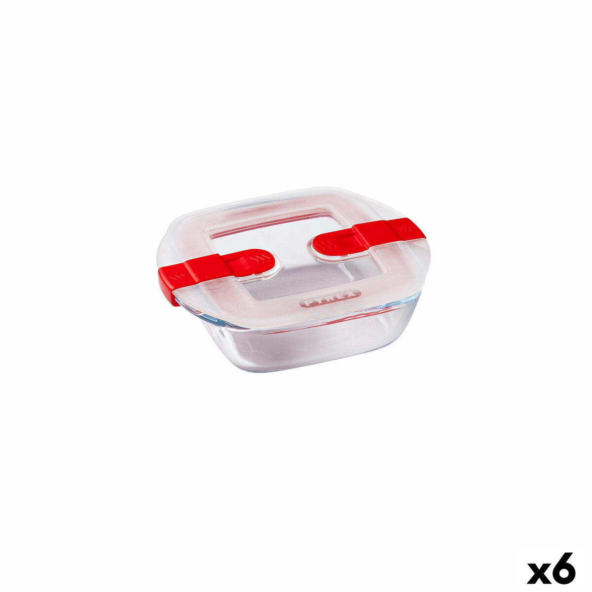 Hermetisk matlåda Pyrex Cook & Heat 15 x 12 x 4 cm 350 ml Transparent Glas (6 antal)