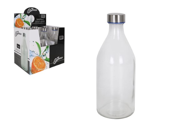 Flaska Glas Gängat skydd 1L
