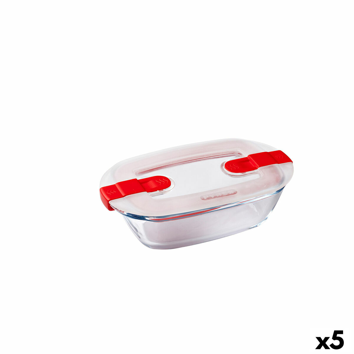 Hermetisk matlåda Pyrex Cook & Heat Rektangulär 400 ml 17 x 10 x 5 cm Transparent Glas (5 antal)