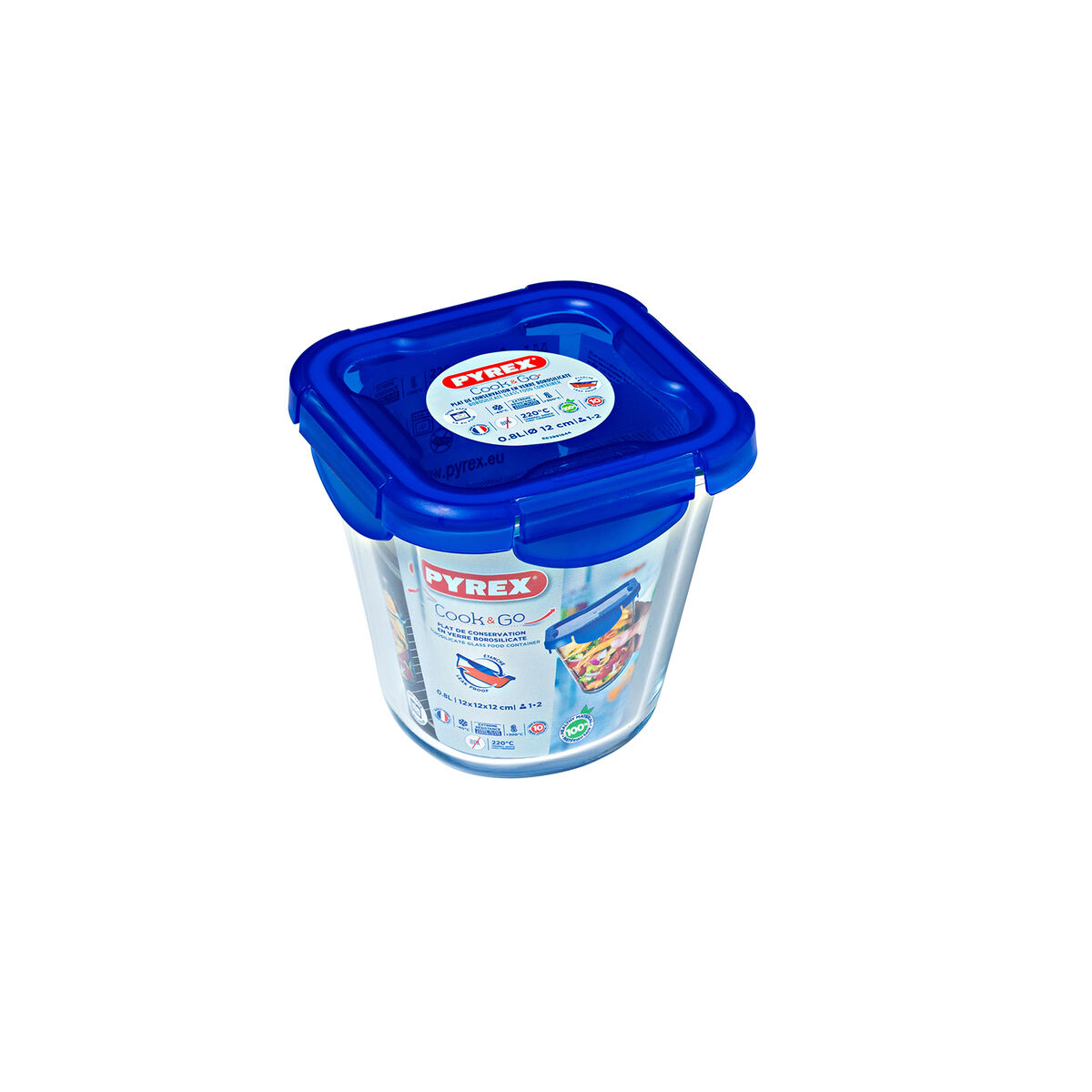 Hermetisk matlåda Pyrex Cook & go Transparent Glas (800 ml) (6 antal) - 2