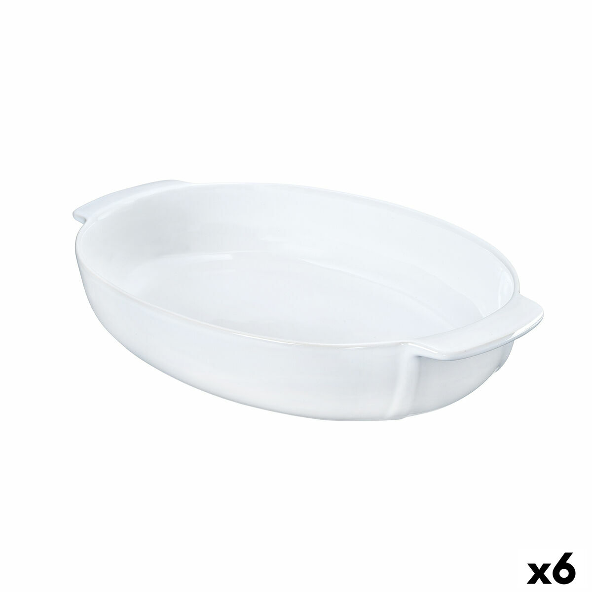 Ugnsform Pyrex Signature Oval 35 x 22 x 7 cm Keramik Vit (6 antal)