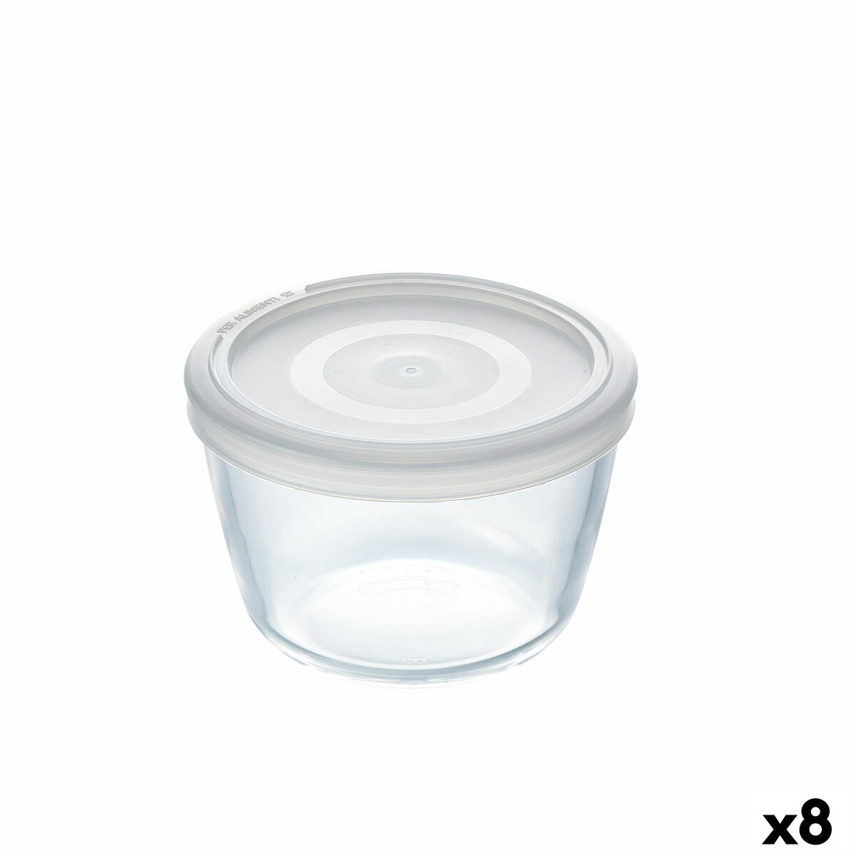 Rund matlåda med lock Pyrex Cook&freeze 600 ml 12 x 12 x 9 cm Transparent Glas Silikon (8 antal)