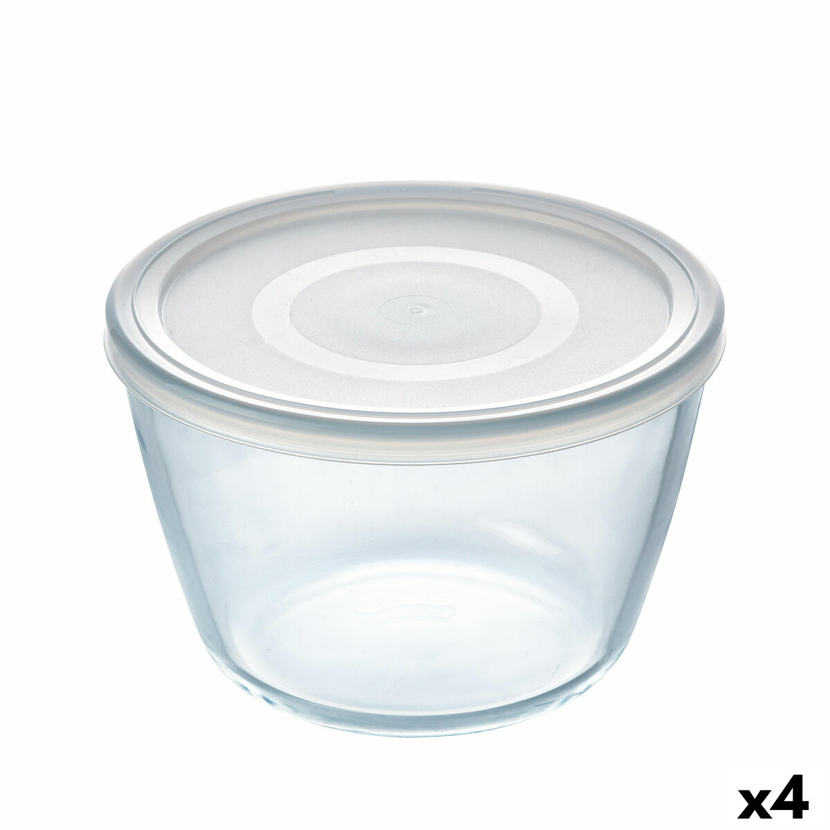 Rund matlåda med lock Pyrex Cook & Freeze 1,6 L 17 x 17 x 12 cm Transparent Silikon Glas (4 antal)