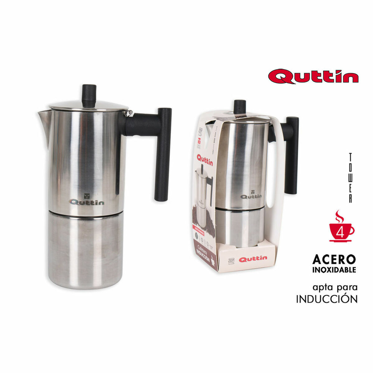 Italiensk Kaffepanna Quttin Tower, Kapacitet: 4 koppar - 5