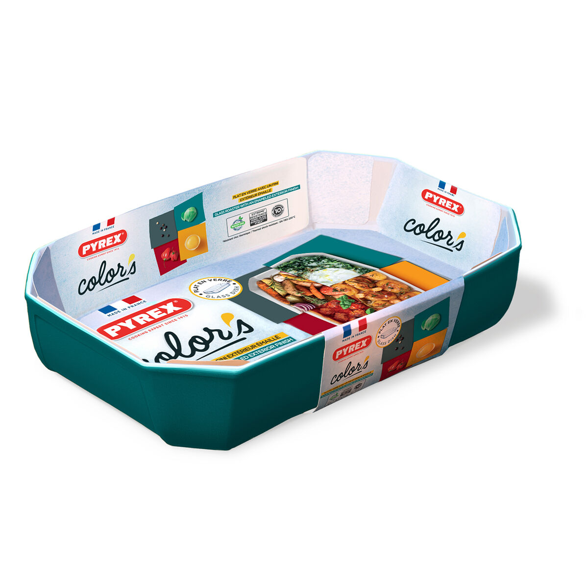 Servingsfat Pyrex Color's Rektangulär Blå Glas 33 x 22 cm (5 antal) - 2