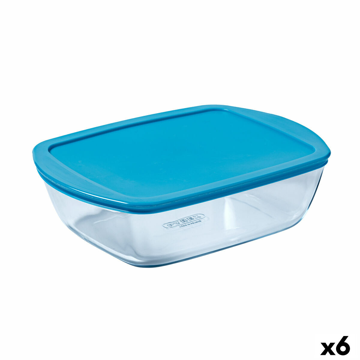 Rektangulär matlåda med lock Pyrex Cook & store Blå Glas (400 ml) (6 antal)
