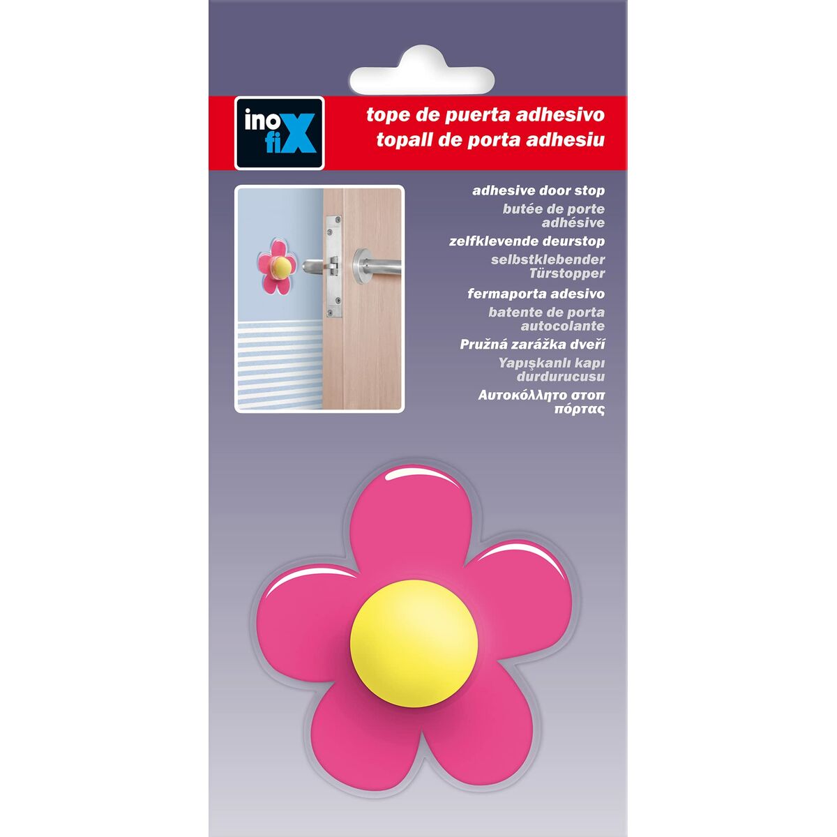 Dörrstopp Inofix Blomster Dörrar Vidhäftande Rosa PVC - 2