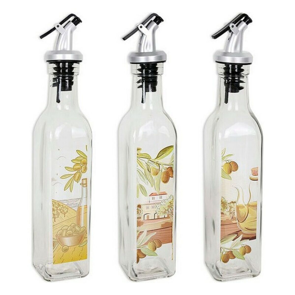 Oljeflaska 250 ml Glas Doseringsmunstycke 4,8 x 4,8 x 24,5 cm - 2